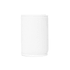A white neoprene stubby cooler with a seamless design and a branding logo. Ideal for keeping drinks cool.