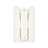 A white phone wallet with a slim design and a central attachment feature, ideal for holding cards.
