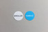 Two circular seed paper pieces, one white with "ROLLER" text and one blue featuring the "CLEANAWAY" logo.