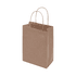 A small brown kraft paper bag with twisted paper handles, featuring a simple and classic design.
