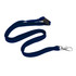A navy blue bootlace lanyard 10mm wide featuring a swivel clip and a logo.