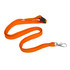 An orange bootlace lanyard with a swivel clip, featuring a sturdy design for exhibitions and events.