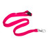 A bright pink bootlace lanyard, 10mm wide, featuring a swivel clip. Ideal for events and exhibitions.