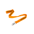 An orange flat ribbed lanyard, 15mm wide, featuring a swivel clip and a logo.