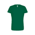 A green women's essential tee with a classic t-shirt design and a branding label.