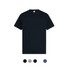 A black t-shirt with a classic crew neck design. Available in multiple colours with a logo on the label.