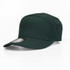 A green cap featuring a flat brim and a logo on the side. It has ventilation holes on either side.