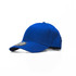 A blue cap with a curved brim and a logo on the front. The design is simple and classic.