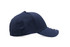 A navy cap with a curved brim and an embroidered logo on the front.