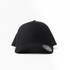A black cap featuring a logo, designed for casual wear and comfort.