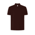 A dark brown polo shirt with a collar and a logo on the chest. Classic styling for casual wear.