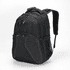 A black Fitzroy Backpack with multiple compartments, a mesh side pocket, and padded shoulder straps. It features a logo.