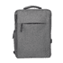 A grey backpack featuring multiple compartments and a logo on the front.