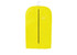 A bright yellow non-woven garment bag with a hanger and a zippered closure, featuring a small transparent pocket.