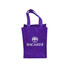 A drink bottle bag in vibrant purple with handles and a logo on the front, designed for carrying two bottles.