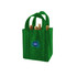 A drink bottle bag in green, featuring six bottles inside and a branding logo.