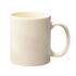 A cream-coloured stoneware mug with a C-handle, suitable for beverages. Features a branding logo.