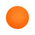 A bright orange round stress ball with a smooth surface. It has a logo imprinted on it.