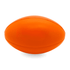An orange football stress shape with a smooth surface, designed for fun and stress relief.