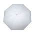 A white beach umbrella with a central opening and a sturdy frame, suitable for leisure and outdoor use.