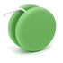 A green premium plastic yoyo with a white string, featuring a smooth, glossy finish.