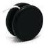 A black premium plastic yoyo with a white string, featuring a simple design and a smooth finish.