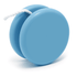 A blue premium plastic yoyo with a white string, featuring a simple, smooth design.