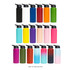 A drink bottle collection featuring various colours including black, white, orange, green, purple, and pink, with flip top lids.