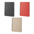 A set of three Gulliver A5 spiral bound notebooks in black, red, and beige, featuring a logo on the cover.