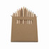 A cardboard box containing a 12-piece set of wooden pencils in various colours, with a logo on the packaging.