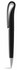 A black twist-action ballpoint pen with a styled clip and a white tip. It features a logo on the barrel.