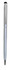 A silver metal twist-action stylus pen with a sleek design and a clip, featuring a black stylus tip.