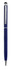 A slimline metal twist-action stylus pen in navy blue with a silver clip and black stylus tip.