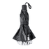 A black car sunshade umbrella with a silver interior, folded and secured with a strap. It includes a handle for easy carrying.