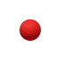A red bouncy ball on a plain background. The ball is round and smooth in texture.