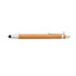 A bamboo ball pen with a silver clip and touch point, showcasing a natural wood finish.
