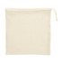 A light cream-coloured mesh bag with a drawstring closure. The bag has a textured pattern.