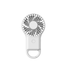 A white portable fan with a handle and a circular fan design, featuring a logo on its body.