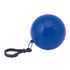A blue ball-shaped keyring with a black clip. It is smooth and glossy in appearance.
