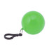 A green ball keyring with a black clip, ideal for attaching to bags or keys.