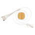 A USB charger cable featuring a bamboo surface and white recycled ABS, with multiple connector options.