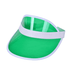 A green PVC sun visor with a white band and a curved brim. It features a logo on the band.