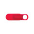 A red sliding webcam blocker with a circular hole, featuring a smooth and minimalist design.