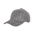 A grey heather cap with a smooth, seamless design and rounded peak. It features a logo on the side.