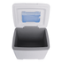 A 13L cooler box in grey and white, featuring a removable ice pack inside. It has a logo on the exterior.