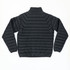A black puffer jacket featuring a quilted design and a high collar, with no visible branding.