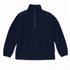 A navy blue Everest Polar Fleece 1/4 zip jacket with a high collar and long sleeves. It features a zipper at the neck and has a logo.