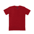 A red t-shirt with a soft texture and a label on the neckline. The shirt has short sleeves and a classic fit.