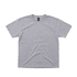 A grey short-sleeve T-shirt with a crew neckline and a branded label at the collar.