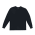 A long sleeve tee in black with a simple design and a tag at the neckline. It features a logo or branding.